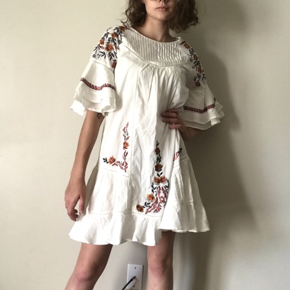 Free People Dresses & Skirts - Free People Pavlo Babydoll Boho Embroidered Dress